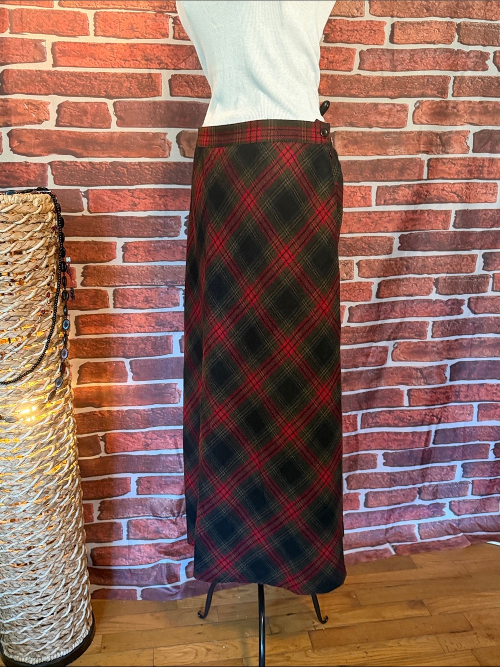 💃🏻 Sag Harbor Maxi Skirt — Red & Black Plaid — Sz 16 / C - Picture 2 of 11